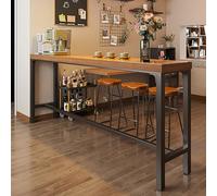 PQXQZ Mesa de Bar Mesas de Comedor Estrechas y Largas con Estructura Metálica Mesa Alta Tipo Pub para Cocina Sala de Estar Comedor o Recibidor(120x40x105cm)