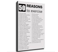 PQYSMVVG 50 Reasons to Exercise Inspirational Wall-Art Motivational Quote Poster for Gym Classroom Bedroom(Unframed,16x24inch(40x60cm))
