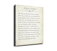 PQYSMVVG Camus Quote - Invincible Summer Vintage Poster for Study Room & Literary Decor(Framed,16x24inch(40x60cm))