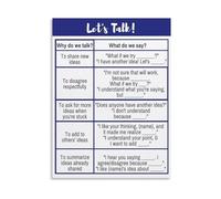 PQYSMVVG Classroom Communication Poster Discussion Sentence Frames Visual Guide Canvas Wall-Art for Teachers and Students(Unframed,12x18inch(30x45cm))