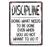PQYSMVVG Do It Anyway Discipline Vintage Tin Sign 12x8 Inch | Bold motivational message sparks determination in workspace