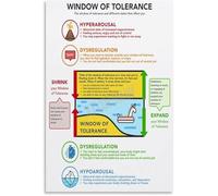 PQYSMVVG Emotional Regulation Psychology Poster Window Of Tolerance Mental Health Educational Canvas Wall-Art for Office Home Decor(Framed,16x24inch(40x60cm))