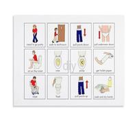 PQYSMVVG Potty Training Chart Step by Step Guide Visual Aid for Toddler Learning Canvas Wall-Art for Room or Nursery Decor(Framed,12x18inch(30x45cm))