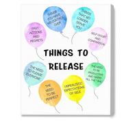 PQYSMVVG Things to Release Mental Health Poster for Counselor Office and Home(Framed,16x24inch(40x60cm))