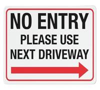 PQYSMVVG Use Next Driveway No Entry Warning Sign 12x8 Inch | Rust resistant weatherproof ideal for gate fence wall