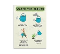 PQYSMVVG Watering Reminder Poster Household Chores Checklist Memory Prompt Canvas Wall-Art for Home Office Room Decor Organizing Gift(Unframed,12x18inch(30x45cm))