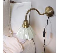 PR Home Aplique de pared Ester, blanco natural, saliente 34 cm, metal