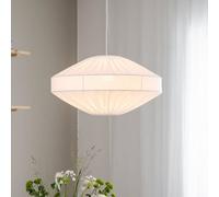 PR Home Lámpara colgante Edith, Ø 50 cm, algodón, blanco