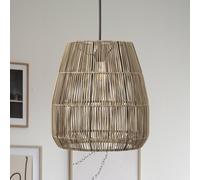 PR Home Lámpara colgante Saigon, aspecto ratán, gris, Ø 38 cm True