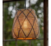 PR Home Lollo lámpara colgante exterior, aspecto de ratán Natur, Ø 28 cm