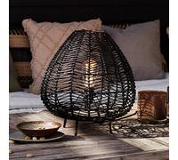 PR Home Nana lámpara de mesa de ratán, negro