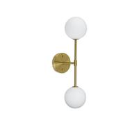 PR Home Sigma D aplique de pared, oro/opal, 2 luces 49 cm cristal