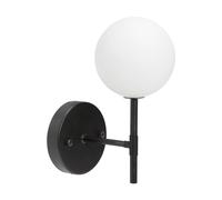 PR Home Sigma S aplique de pared, negro/opal, 1 luz 25 cm cristal