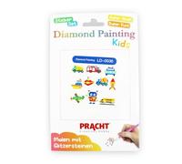 Pracht Creatives Hobby 6035-25211 Juego de pegatinas para pintar con diamantes, vehículos con motivos, juego de manualidades para diseñar pegatinas con piedras brillantes