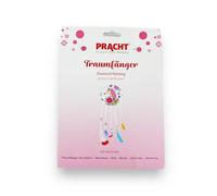 Pracht Creatives Hobby 6045-15041 Atrapasueños con pintura de diamantes, unicornio con flores, kit de manualidades para diseñar un atrapasueños con piedras brillantes, para niños a partir de 5 años