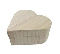 Pracht Creatives Hobby Forma de corazón, Caja de Madera con bisagras y Tapa abatible, Aprox. 13 x 13 x 6 cm, Ideal como Regalo, joyero o para Guardar y Decorar, Naturaleza