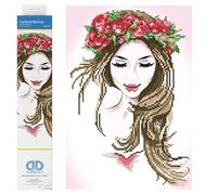 Pracht Creatives Hobby DD5-032 Diamond Dotz Flores de niña, brillante imagen de diamante para personalizar, aprox. 28 x 41 cm, multicolor , color/modelo surtido