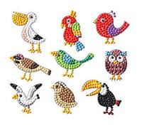 Pracht Creatives Hobby Diamante, Motivo pájaros Divertidos, Set de Manualidades para diseñar Adhesivos con Purpurina, a Partir de 5 años, Varios, Multicolor, One Size