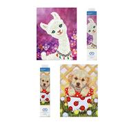 Pracht Creatives Hobby Diamond Dotz 69504 - Cuadros de Pintura con Diamantes para Niños y Adultos, Set de Bricolaje con Los Motivos Lulu Llama y Pup In Pot, Así como Los Accesorios A Juego