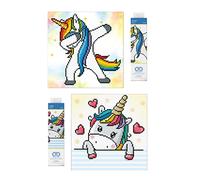 Pracht Creatives Hobby Diamond Dotz 69506 - Cuadros de Pintura de Diamantes para Niños y Adultos, Set de Bricolaje con Los Motivos Uni Dab y U Baby, Así como Accesorios A Juego