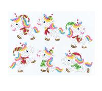 Pracht Creatives Hobby Diamond Painting Stickerset, Motivo Unicornios, Navidad, Set de Manualidades para diseñar Pegatinas con Piedras Brillantes, para niños a Partir de 5 años