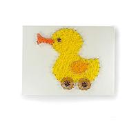 Pracht Creatives Hobby- Enten 6029-15041 Pato Aprox. 15 x 20 cm, Cuadro pequeño de Arte, Juego Completo con Hilo, Clavos de Metal, Herramienta, Plantilla y Placa de Madera, Multicolor