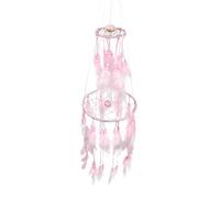 Pracht Creatives Hobby Juego de manualidades con atrapasueños en color rosa con 2 anillos, longitud total aprox. 75 cm, móvil de ensueño ideal como decoración de pared, perlas, talla única