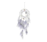 Pracht Creatives Hobby Juego para Manualidades para un Hermoso atrapasueños en Blanco y Gris, Longitud Total Aprox. 50 cm, Ideal como decoración de Pared, talla única