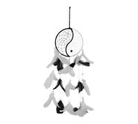 Pracht Creatives Hobby Juego para Manualidades para un Hermoso atrapasueños, Longitud Total Aprox. 50 cm, Ideal como decoración de Pared, Madera Metal, Negro/Blanco, talla única