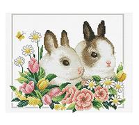 Pracht Creatives Hobby Ladybird - Kit de punto de cruz (26,3 x 22,5 cm), diseño de conejitos de primavera