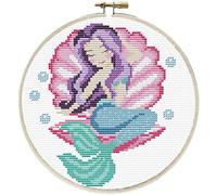 Pracht Creatives Hobby Ladybird - Kit de punto de cruz con marco de bordado (15,2 cm de diámetro), diseño de sirena