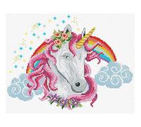 Pracht Creatives Hobby Ladybird Rainbow Unicorn - Kit de punto de cruz (26,6 x 21 cm), diseño de unicornio arcoíris