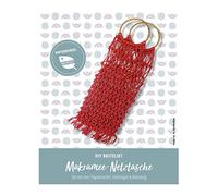 Pracht Creatives Hobby Manualidades para diseñar una Bolsa de Red de macramé, Juego Completo con Cinta de Papel reciclada, Anillos de Madera e Instrucciones, Color roter, Mittel (5953-60241)