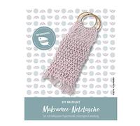 Pracht Creatives Hobby Manualidades para diseñar una Bolsa de Red de macramé, Juego Completo con cordón de Papel Reciclado de Color Rosa Claro, Anillos de Madera e Instrucciones, Mittel (5953-60151)