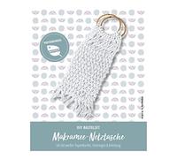 Pracht Creatives Hobby Manualidades para diseñar una Bolsa de Red de macramé, Juego Completo con cordón de Papel Reciclado Blanco, Anillos de Madera e Instrucciones, Mittel (5953-60111)