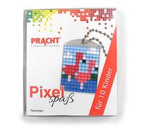Pracht Creatives Hobby P90058-01501 - Juego de manualidades para 10 niños, con 10 medallones con diseño de pixels, para niños y niñas, cumpleaños infantil, manualidades por la tarde, escuelas y kitas