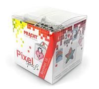 Pracht Creatives Hobby- Pixel-Juego de 4 medallones y llaveros niñas, cumpleaños, Color carbón (P90006-63504)