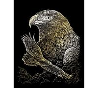 Pracht Creatives Hobby Royal & Langnickel - Cuadro para rascar águila, Oro, Cuadros para rascar para niños y Adultos, con bolígrafo para rascar y Plantilla