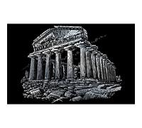 Pracht Creatives Hobby Royal & Langnickel - Cuadro para rascar Partenón, Plata, Cuadros para rascar para niños y Adultos, con bolígrafo para rascar y Plantilla