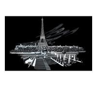 Pracht Creatives Hobby- Engraving Art Torre Eiffel, Plata, Cuadros niños y Adultos, con bolígrafo para rascar y Plantilla, Multicolor, Small (Royal Brush Manufacturing 10241923)