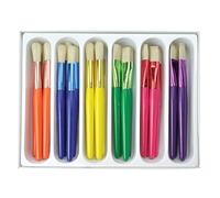 Pracht Creatives Hobby Royal & Langnickel - Juego de Pinceles de Taklon para niños, 24 Pinceles Redondos y Planos de Colores con cerdas de poliéster Blancas en 4 tamaños, con Caja de plástico