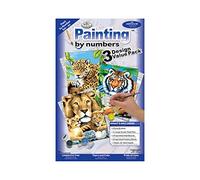 Pracht Creatives Hobby Royal & Langnickel - Painting By Numbers Jungle Cats, Set de 3, contiene Colores y Pinceles, Para Adultos y Niños A Partir de 8 Años