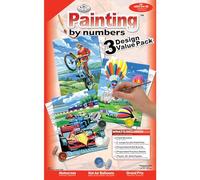 Pracht Creatives Hobby Royal & Langnickel - Painting by Numbers Junior Outdoor Sports, Incl. 3 Cuadros, Colores y Pinceles, para Adultos y niños a Partir de 8 años