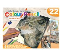 Pracht Creatives Hobby Royal & Langnickel - Pintar Por Números con Lápices de Colores, Vida Salvaje, Juego de 4, contiene Lápices de Dibujo y Sacapuntas, Para Adultos y Niños A Partir de 8 Años