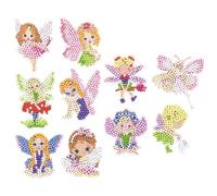 Pracht Creatives Hobby Set de Adhesivos Diamond Painting, Motivo Hada, Set de Manualidades para diseñar Adhesivos con Purpurina, para niños a Partir de 5 años