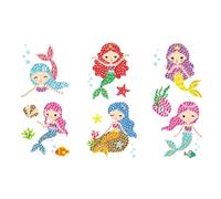 Pracht Creatives Hobby Set de Adhesivos Diamond Painting, Motivo Sirenas, Set de Manualidades para diseñar Adhesivos con Purpurina, para niños a Partir de 5 años