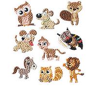 Pracht Creatives Hobby Set de Pegatinas Diamante, Motivo Animales Salvajes, Set de Manualidades para diseñar Pegatinas con Purpurina, a Partir de 5 años