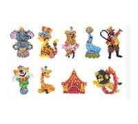 Pracht Creatives Hobby Set de Pegatinas Diamante, Motivo Circo, Set de Manualidades para diseñar Pegatinas con Purpurina, a Partir de 5 años