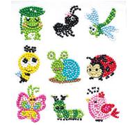 Pracht Creatives Hobby Set de Pegatinas Diamond Painting, Motivo Animales, Set de Manualidades para diseñar Pegatinas con Piedras Brillantes, para niños a Partir de 5 años