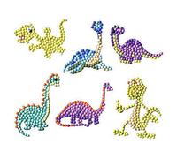 Pracht Creatives Hobby Set de Pegatinas Diamond Painting, Motivo Dinosaurios, Set de Manualidades para diseñar Pegatinas con Purpurina, para niños a Partir de 5 años